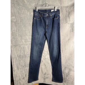 Gap 90s Straight High Rise Jeans Dark Wash Blue Denim 28 6L Long Inseam